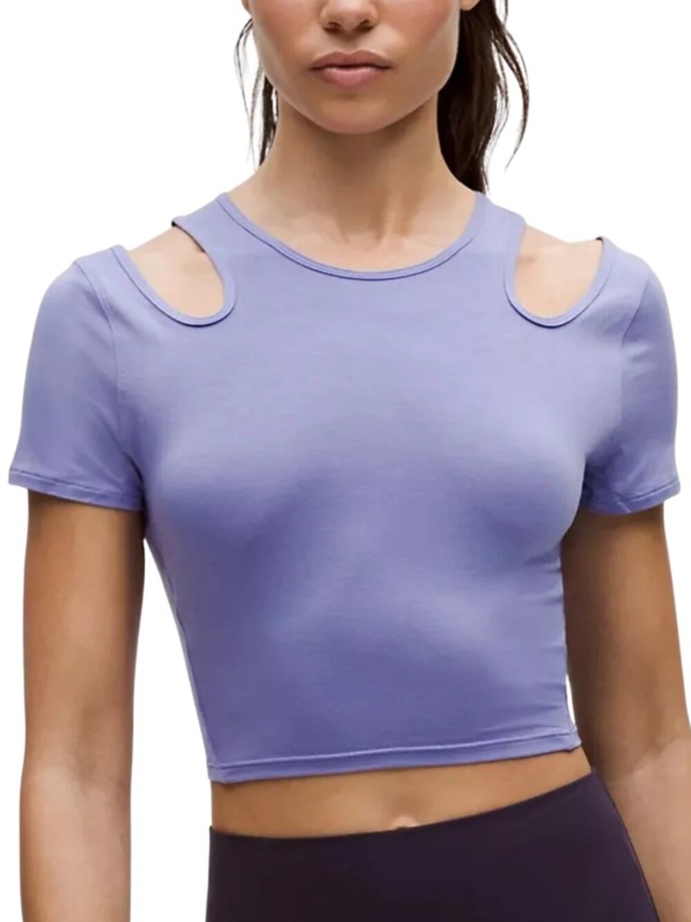 Lululemon Shoulder Cut-Out Yoga T-Shirt - Dark Lavender